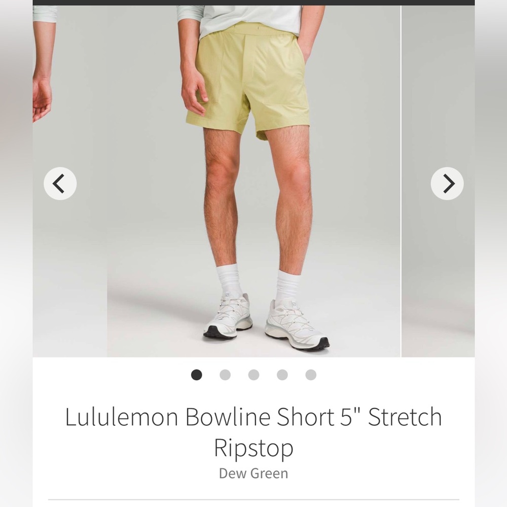 Lululemon Dew Green Bowline Shorts